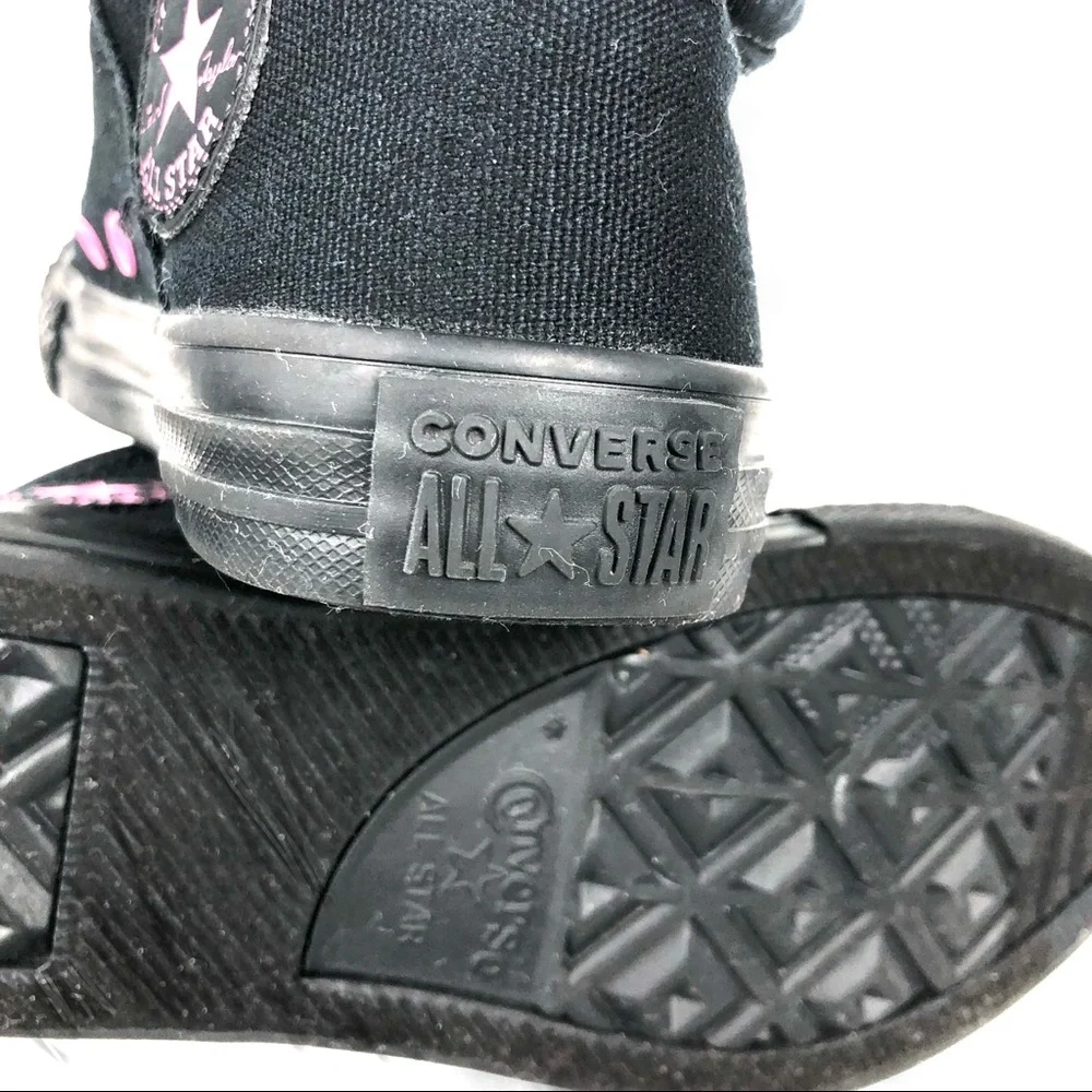 Converse All Star Kids Black Canvas Mid Tops Size 2